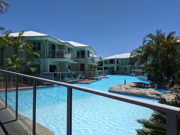 Resort pool and landscaped grounds